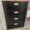 Hon Black 4 Drawer Lateral File Cabinet, Locking